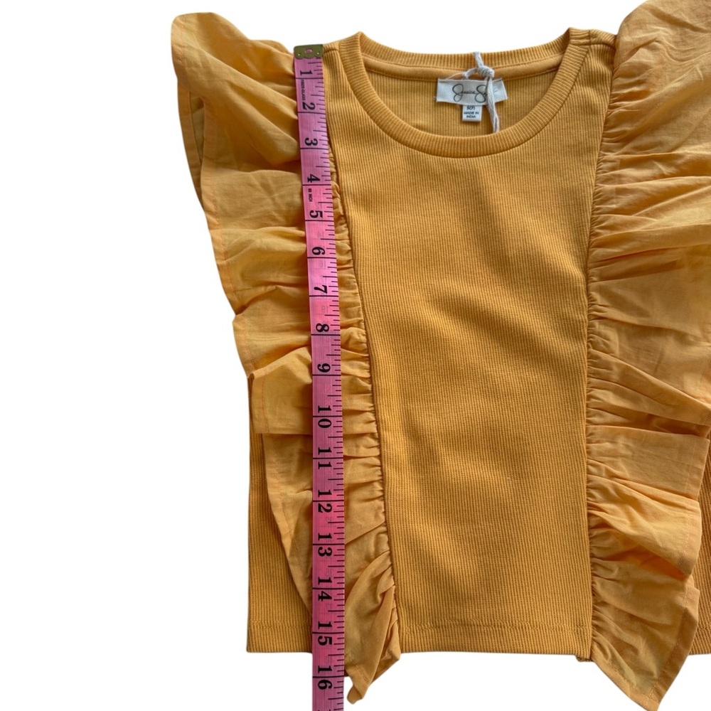 Kids Ruffled Orange Top - Picture 5 of 9